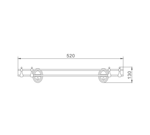 Полка стеклянная Haiba HB1507, хром