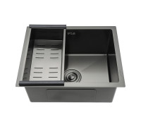 Кухонная мойка с коландером GAPPO GS5040-6, оружейная сталь