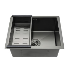 Кухонная мойка с коландером GAPPO GS5040-6, оружейная сталь