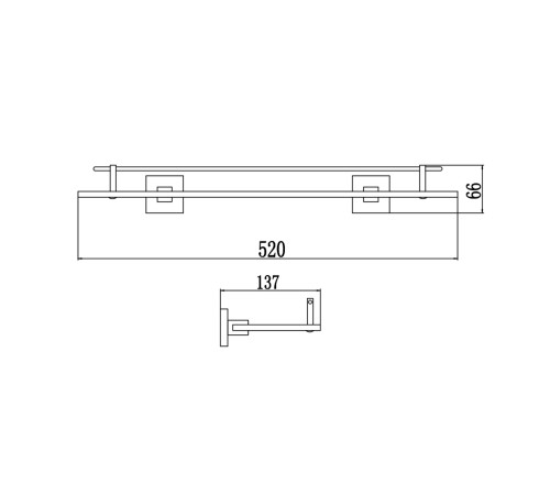 Полка стеклянная Savol S-06591Q, графит