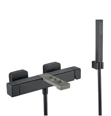 Смеситель для ванны Webert One-X OX850101441, чернай/сталь