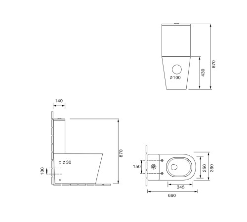 Унитаз напольный Knotlor WC610WG, белый