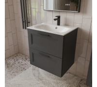 Тумба с раковиной подвесная (60см) Terminus Classik CLA10602701601O, графит