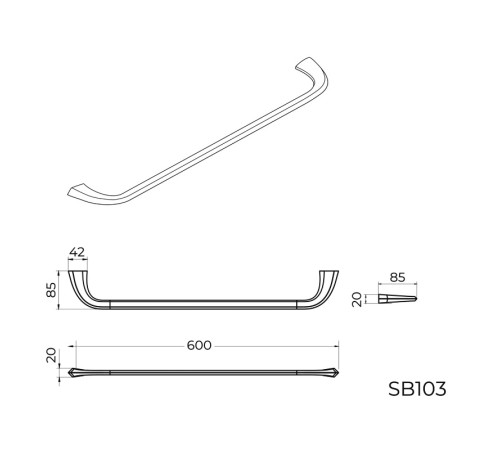 Полотенцедержатель Knotlor SB103C, хром