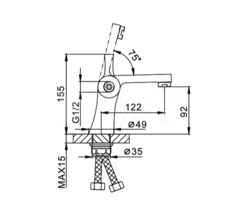 Смеситель для раковины с душевой лейкой Frap F1252, хром