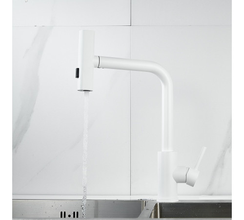 Смеситель для кухни с мультифункциональным изливом Shevanik S263C, белый
