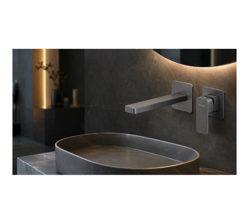 Смеситель для раковины встраиваемый Fmark FS8731Q, графит