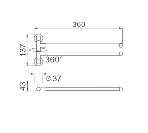 Полотенцедержатель Haiba HB112, хром