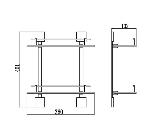 Полка стеклянная Savol S-06522Q, графит