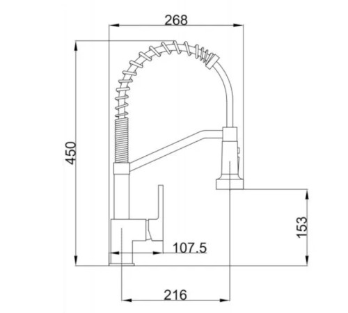 Смеситель для кухни с гибким изливом и режимом душ Haiba HB73826-7, черный