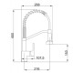 Смеситель для кухни с гибким изливом и режимом душ Haiba HB73826-7, черный