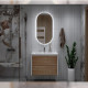 Тумба с раковиной подвесная Velvex Gesso tp.GES.9696.80.2Y белый матовый/дуб сонома, 80 см