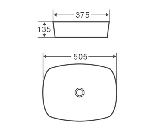 Раковина чаша Terminus Ното 04RN50x37x13W, белый