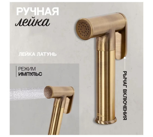 Гигиенический душ со смесителем встраиваемый Hansberge H3099BR, бронза