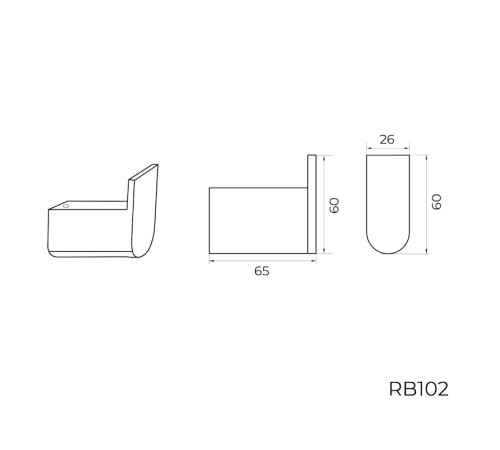 Крючок для ванной комнаты Knotlor RH102BL, черный