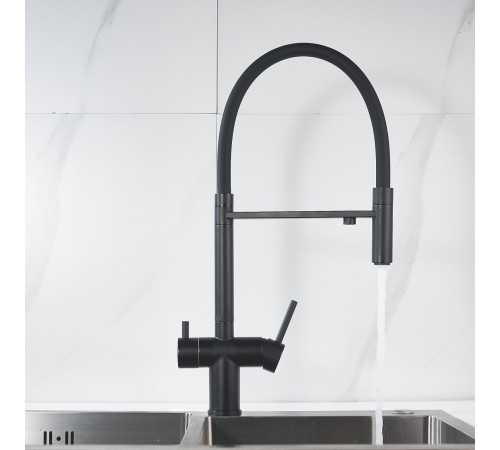 Смеситель для кухни с подключением фильтра Shevanik S178H, черный