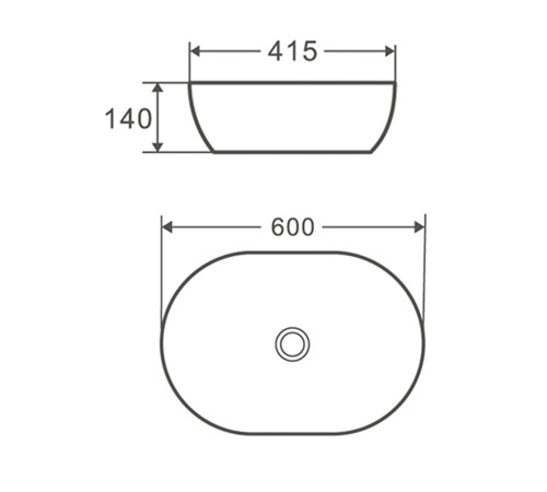 Раковина чаша Terminus Прато 03RN60x41x14W, белый