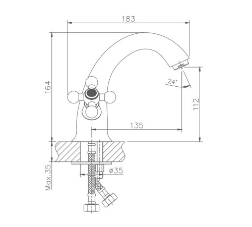 Смеситель для раковины Haiba HB1019-5, сатин