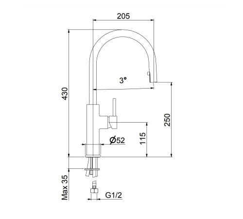 Смеситель для кухни Webert Lima LM940302015, хром