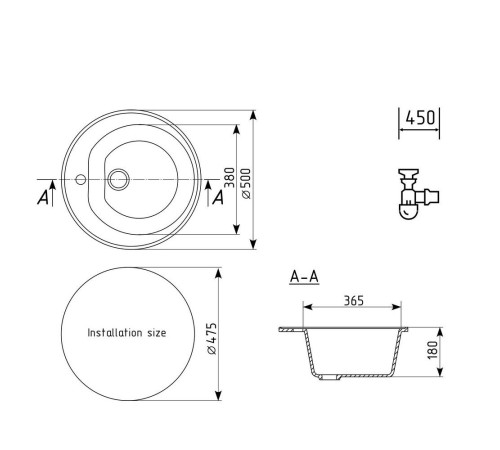 Кухонная мойка Ulgran U-101-308, черный