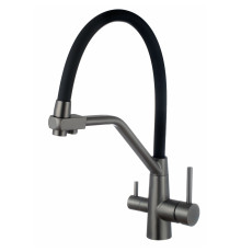 Смеситель для кухни с подключением фильтра ESKO Kitchen K25GMB, оружейная сталь
