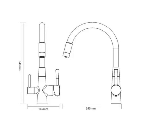 Смеситель для кухни с подключением к фильтру Savol S-L1806C-01, бронза
