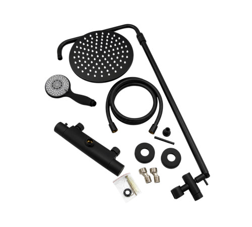 Душевая система с термостатом Webert Elio EL980507560METAL, черный