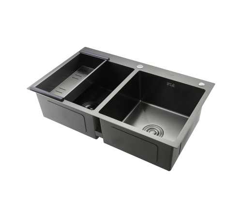 Кухонная мойка с коландером GAPPO GS8350-6, графит