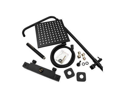 Душевая система с термостатом Webert Pegaso PE980507560METAL, черный