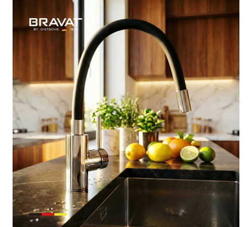 Смеситель для кухни с гибким изливом BRAVAT F7800931CP-SW, хром