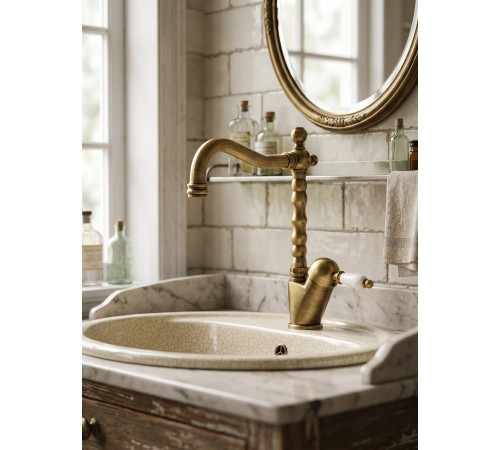 Смеситель для раковины Fiore IMPERIAL 83ZZ2245, бронза (с донным клапаном)