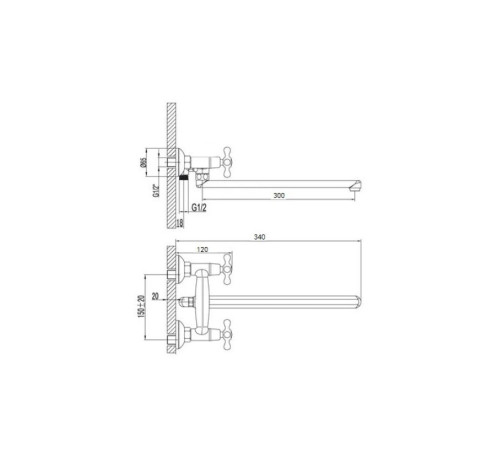 Смеситель для ванны D-Lin D143810-F, хром