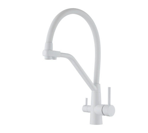 Смеситель для кухни с подключением фильтра воды Fmark FS0662-W, белый