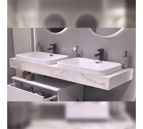 Столешница Velvex Unit 140, белый мрамор