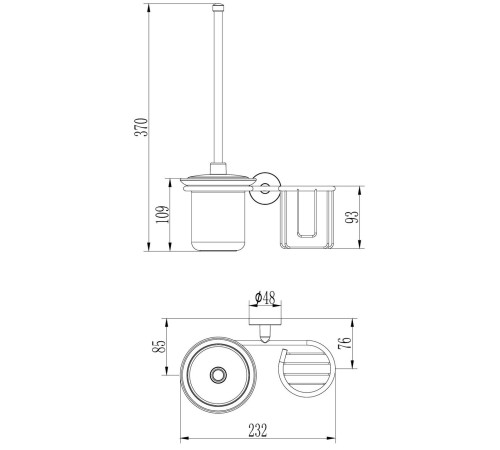 Ершик с держателем освежителя D-Lin D272100, хром