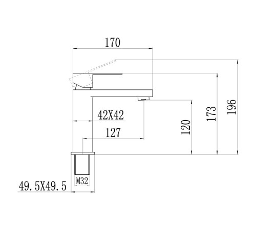 Смеситель для раковины Fmark FS8701A, хром