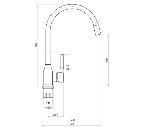 Смеситель для кухни Plstart PG54022B27, хром/серый
