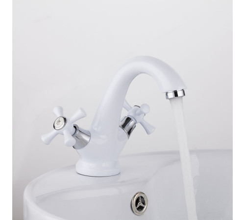 Смеситель для раковины Frud R10332, белый/хром