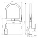 Смеситель для кухни с гибким изливом и режимом душ Fmark FS0152Q, графит