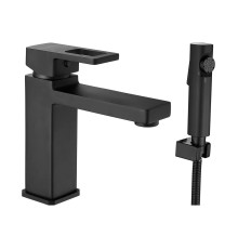 Смеситель для раковины с гигиеническим душем Shevanik S8271H, черный