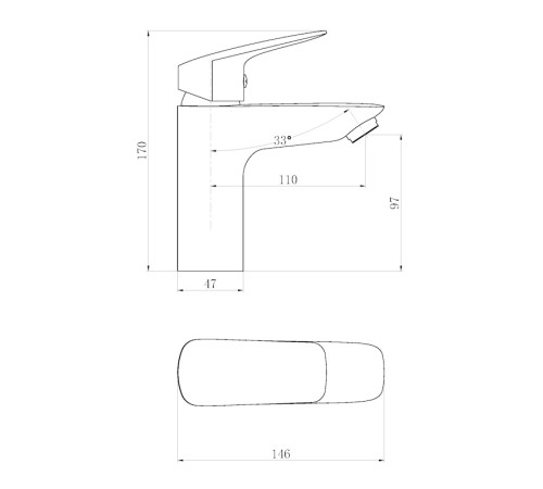Смеситель для раковины Esko KG26, хром