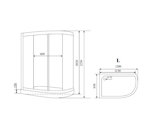 Душевая кабина Timo Comfort Clean Glass T-8802LC, 120x85x220