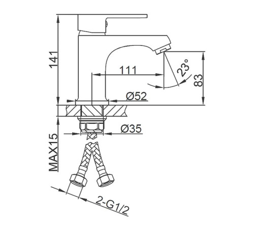 Смеситель для раковины Frud R10157-6, черный