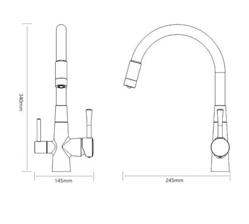 Смеситель для кухни с подключением к фильтру Savol S-L1806C-12, бронза