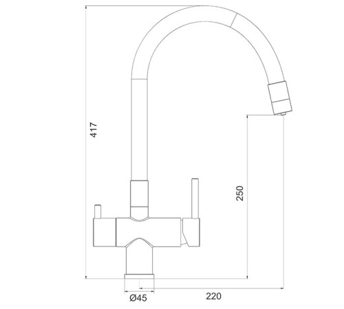 Смеситель для кухни с гибким изливом и подключением фильтра GAPPO G4398-30, хром
