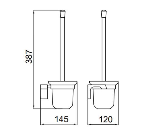 Ершик для унитаза FRAP F30610-6, черный