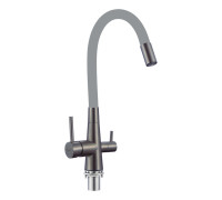 Смеситель для кухни с подключением фильтра воды Fmark FS1062-Q04, графит/серый