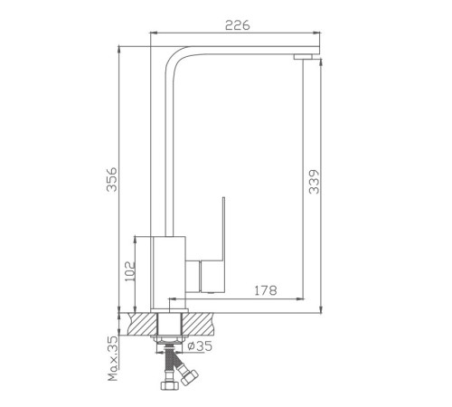 Смеситель для кухни Haiba HB70803, сталь