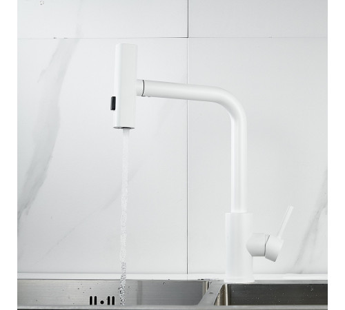Смеситель для кухни с мультифункциональным изливом Raffine F203C, белый