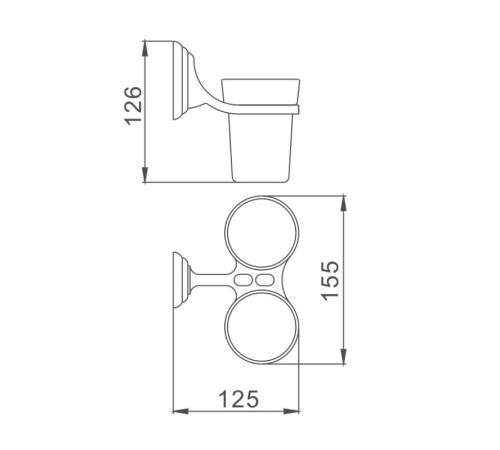 Стакан для ванной комнаты двойной Haiba HB1508, хром